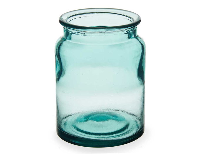 Giftdecor Jarron en verre recyclé transparent 18 x 13.5 cm (Set de 6)