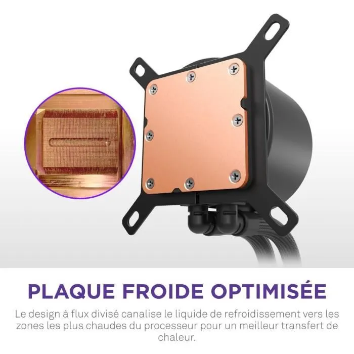 Nzxt RL-KN240-B2 - Kraken Plus 240 - Kit de Watercooling avec Écran LCD 1.54" Personnalisable - Performance Améliorée - Compatible Socket AM4 - Noir