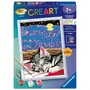 Ravensburger 12023227 - Kit de Peinture par Numéros CreArt Kids Chat Rêve, Tableau 18x24cm avec Cadre, 7 ans et Plus