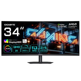 Gigabyte MO34WQC36 Moniteur Gaming Incurvé QD-OLED 34 pouces WQHD 360Hz