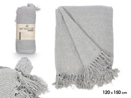 GIFTDECOR Multiusos Pompon Gris 120x150cm