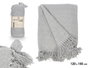 Giftdecor Couverture Pompon Gris 120x150 cm (Set de 12)