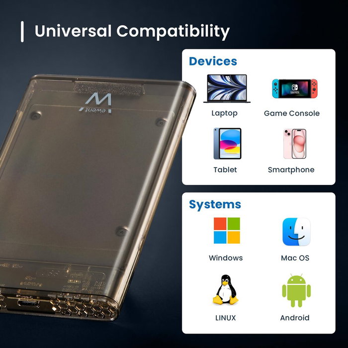Disque Dur Externe Ewent ew7068 Transparent 2,5"