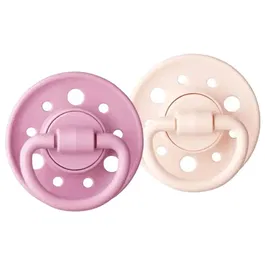 Dodie Sucette Gaia Caoutchouc Naturel Ronde Lot de 2 0-6 Mois Jardin Botanique Rose - Forme Ergonomique pour Bébés Allaités