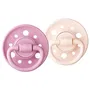 Dodie Sucette Gaia Caoutchouc Naturel Ronde Lot de 2 0-6 Mois Jardin Botanique Rose - Forme Ergonomique pour Bébés Allaités