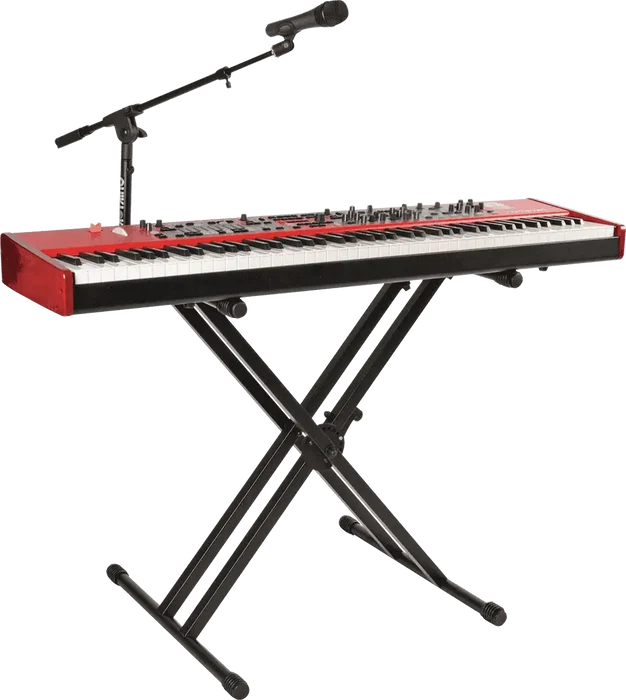 Quiklok QL746 Support pour clavier format X double profil long Noir acier pliable réglable en hauteur Quiklok QL746 Support pour clavier format X double profil long Noir acier pliable réglable en hauteur