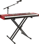 Quiklok QL746 Support pour clavier format X double profil long Noir acier pliable réglable en hauteur