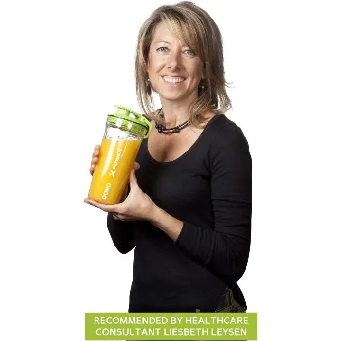 DOMO DO700BL Blender 1000 W - Mixeur Portable avec 3 Bouteilles (700 ml + 2 x 500 ml) et Livre de Recettes, Gris