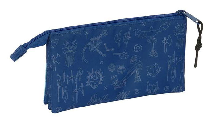Safta Portatodo Triple Comme Entraîner Ton Dragon - Coffret à compartiments - Dimensions : 22 x 12 x 3 cm - Pour enfants dès 3 ans