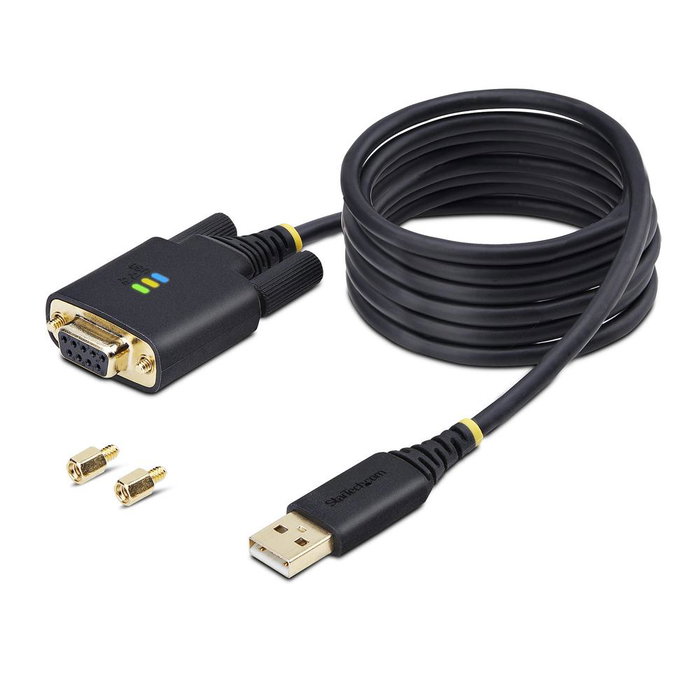 Startechcom 1P6FFCN-USB-SERIAL Câble Adaptateur USB-A vers RS232 DB9 avec Modem Null 2m FTDI pour Windows macOS ChromeOS Linux