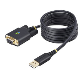 Startechcom 1P6FFCN-USB-SERIAL Câble Adaptateur USB-A vers RS232 DB9 avec Modem Null 2m FTDI pour Windows macOS ChromeOS Linux