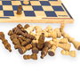 Deqube Jeu d'Échecs et Dames en Bois Certifié FSC Double Jeu - Set Élégant pour Adultes et Enfants (à partir de 7 ans) - Langues: Anglais, Portugais, Espagnol