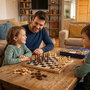 Deqube Jeu d'Échecs et Dames en Bois Certifié FSC Double Jeu - Set Élégant pour Adultes et Enfants (à partir de 7 ans) - Langues: Anglais, Portugais, Espagnol