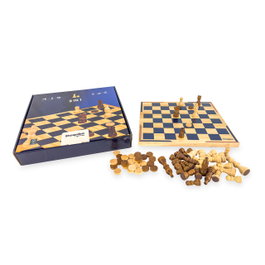 DEQUBE Jeu d'échecs et de dames en bois