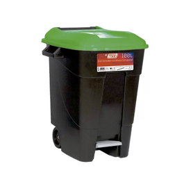 TAYG Conteneur de déchets avec pédale 120 L Bleu et Vert