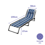Marbueno Tumbona Pliable Acier avec Coussin Jardin et Piscine 190x58x27 cm Rayures Bleues 10171