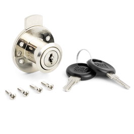 SISO Serrure à poser de type bouton/cylindre avec clés identiques, finition nickel