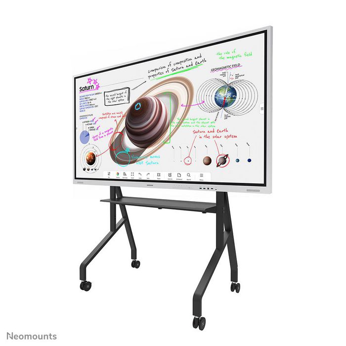 Neomounts FL50 - 525BL1 Support au sol mobile pour écrans plats 55 à 86 pouces - Capacité 76 kg - Plateau média - Noir