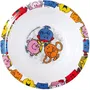 Fun House - Lot de vaisselle Monsieur Madame - 1 assiette creuse diametre 16 cm, 1 gourde 350 ml, 1 mug 350 ml et 2 peluches 12 cm