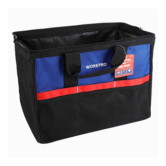 Workpro Sac à outils à fermeture éclair 32 x 21 x 23 cm avec poche extérieure en maille