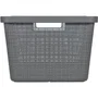Curver - Corbeille à linge en jute - 46 Litres - Gris - 59.4 x 39.4 x 25.6 cm - Polypropylène - Organiseur de buanderie