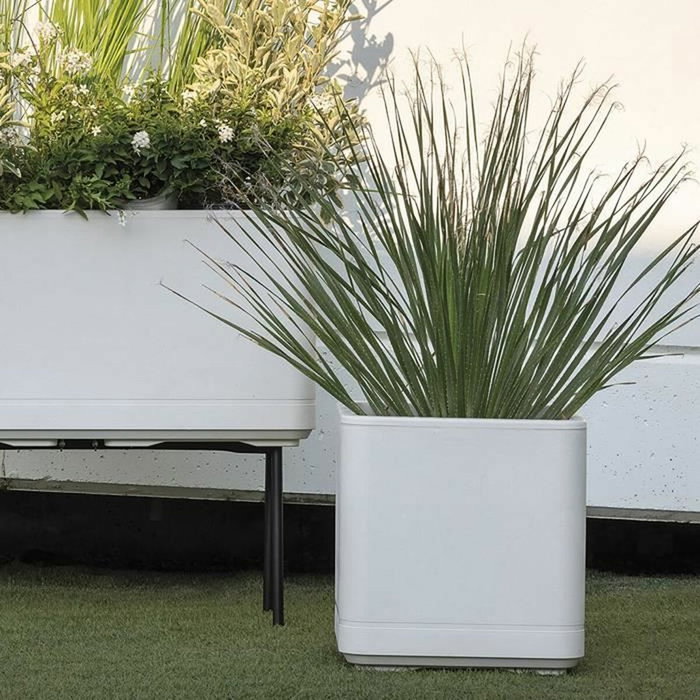 Deroma Pot de fleurs Cube Cosmo Perle 38 x h39 cm