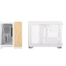 Corsair CC-9011288-WW 2500X - Boîtier PC mATX en Bamboo et Blanc avec Fenêtre en Verre Trempé
