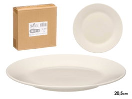 VESSIA Assiette à dessert en porcelaine blanche 20,5 cm