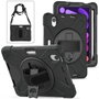 eSTUFF Defender AUSTIN - Coque antichoc militaire MIL-STD-810H avec support 360°, style et bandoulière pour iPad Mini 6/7, en silicone et PC, sans protection écran intégrée - Noir