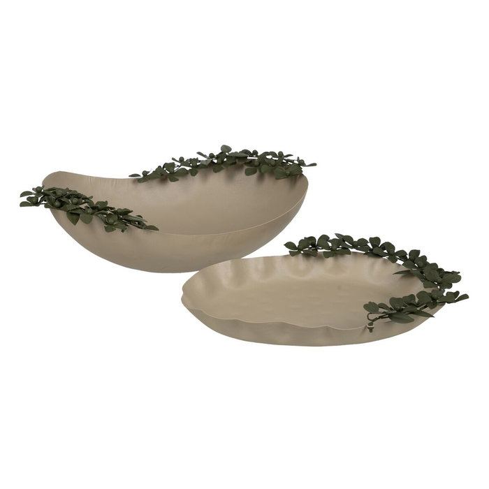 Plateau décoratif Vert Beige Fleurs 43 x 31 x 5 cm