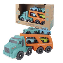 TACHAN Camion Porte-Voitures avec +5 Voitures Éco Bio