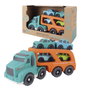 TACHAN Camion Porte-Voitures Écologique avec 5 Voitures - Jouet en Paille de Blé pour Enfants +18 Mois - Réf. T01045