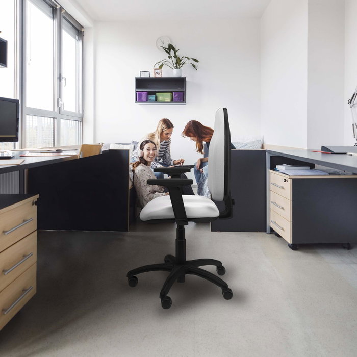 PIQUERAS Y CRESPO Chaise de bureau Algarra, tissu vert pétrole, mécanisme Contact permanent