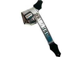 GETM Sangle pour Guitare et Basse - Distressed Vernice Silver