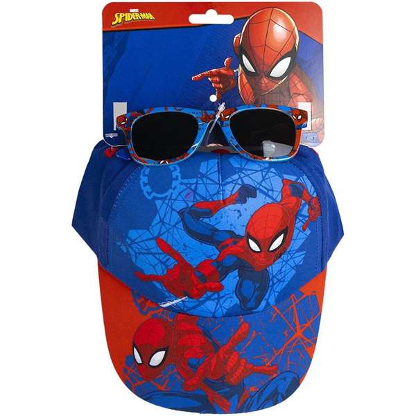 Cerdà Gorra et Lunettes de Soleil Spiderman Enfant, Taille 53 cm, Bleu