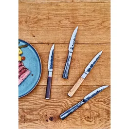 Forged Couteau du chef Sebra - Acier japonais 440C - Lame 16 cm - Manche Dalbergia black edition