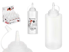 KINVARA Lot de 48 bouteilles en plastique pour sauce 440 ml, Transparente