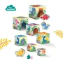 SES Creative Tour de Blocs à Empiler avec 3 Figurines de Dinosaures - Jeu d'Adresse et de Construction en Bois pour Enfants - Tour Empilable