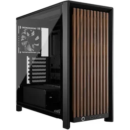 Corsair FRAME 4000X RS Boîtier PC Moyen Tour avec 4 Ventilateurs RS120, Façade en Noyer Noir