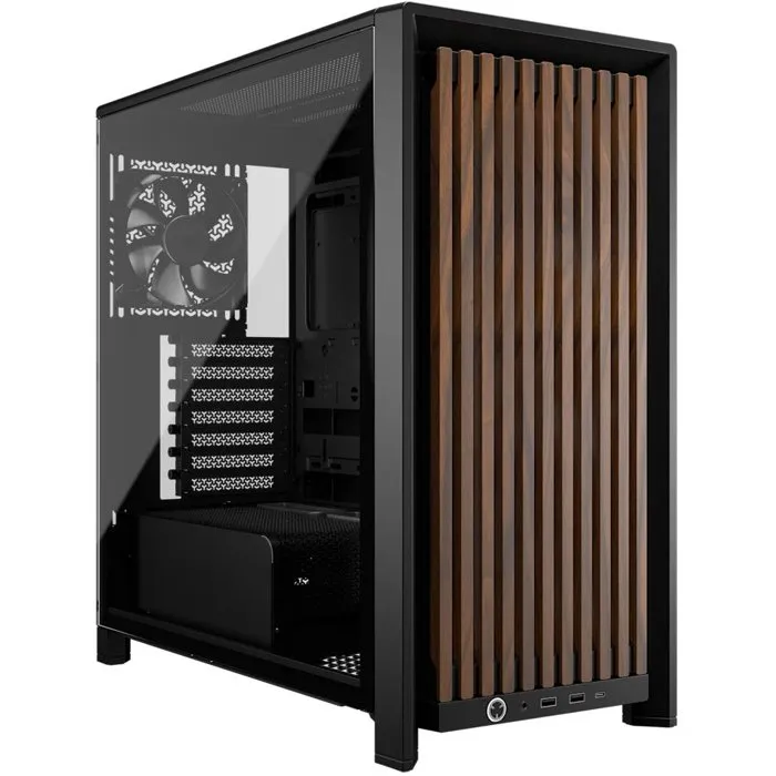 Corsair FRAME 4000X RS Boîtier PC Moyen Tour avec 4 Ventilateurs RS120, Façade en Noyer Noir Corsair FRAME 4000X RS Boîtier PC Moyen Tour avec 4 Ventilateurs RS120, Façade en Noyer Noir