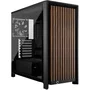Corsair FRAME 4000X RS Boîtier PC Moyen Tour avec 4 Ventilateurs RS120, Façade en Noyer Noir