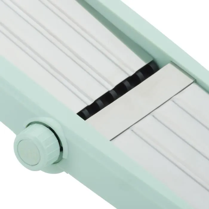 Livoo MEN429 Mandoline 3 en 1 - Lames en acier inoxydable - Épaisseur de coupe réglable 3 à 9 mm - Poignée amovible et poussoir sécurisé