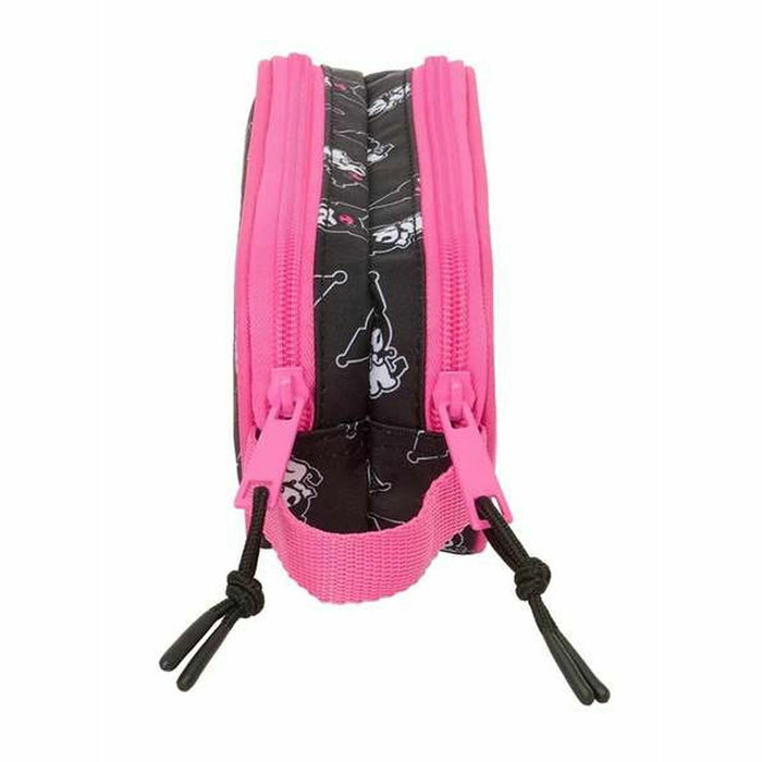 Trousse Fourre-Tout Double Kuromi Noir Fuchsia 21 x 8 x 6 cm