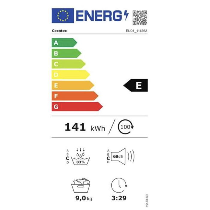 Sèche-linge à pompe à chaleur Cecotec Dry 9400 9 kg