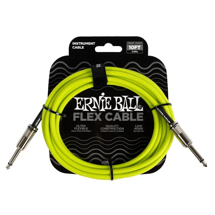 Ernie Ball Câble d'instrument Flex Jack-Jack SS 3 m - Vert Ernie Ball Câble d'instrument Flex Jack-Jack SS 3 m - Vert