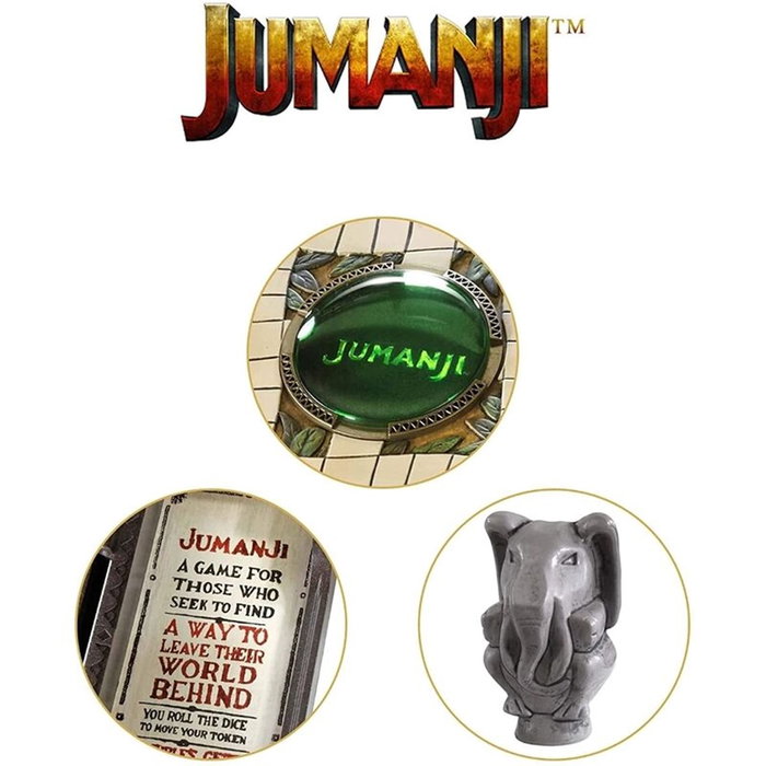 The Noble Collection Réplique Jeu de Société Jumanji 1995 Pièces Dés Fiches Collectionneur 40x27,95x10,16 cm