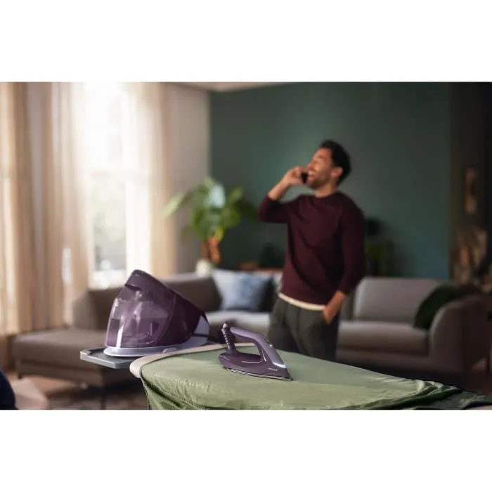 Philips PSG7150/30 Centrale vapeur 2100W Pression 8 bars Réservoir 1.8 L Technologie OptimalTEMP pour tous tissus - Design violet