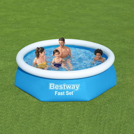Bestway Piscine Gonflable Adulte Anneau avec Épurateur 244x61 cm Bleu