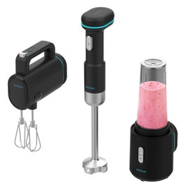Cecotec BlendGo Pack - Mixeur plongeant, blender portatif et batteur sans fil - Noir