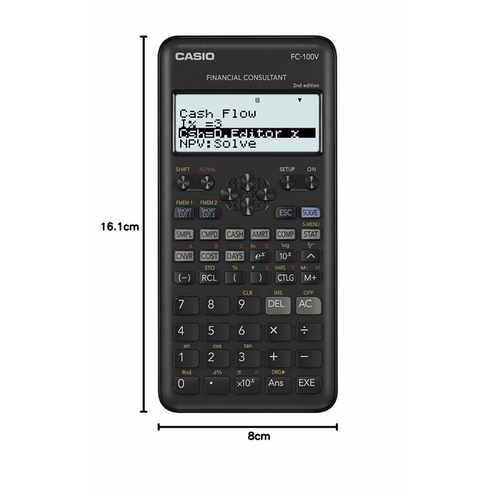 Casio FC-100V Calculatrice financière Noir